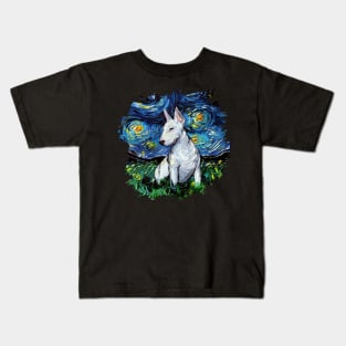 Bull Terrier Night with border Kids T-Shirt